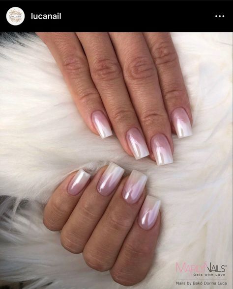 Aurora babyboomer nails idea Ombre Mirror Nails, Baby Boomer Chrome Nails, Nohti 2024, Baby Boomer Nails Glitter, Baby Boomer Nails With Design, Baby Boomer Nails Color, Baby Boomer Nails, Ombre Chrome Nails, Baby Boomers Nails