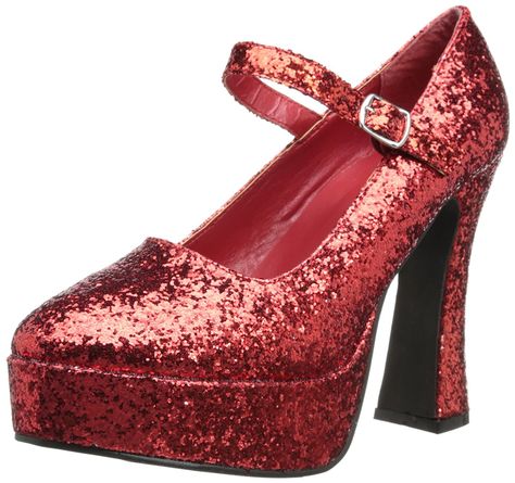 Ellie Shoes Women's 557-Eden-G Platform Pump *** For more information, visit image link. Red Sparkly Heels, Sjp Shoes, Ellie Shoes, Ruby Slippers, Sparkly Heels, Sofft Shoes, Costume Shoes, Chunky High Heels, Glitter Shoes