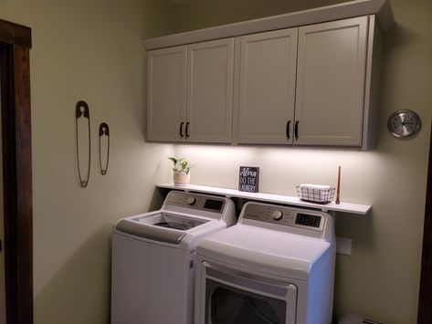 Washer Dryer Set Up, Cabinets Above Laundry Washer And Dryer, Cupboards Above Washer And Dryer, Behind Washer And Dryer Shelf Diy, Laundry Room Shelf Over Washer And Dryer, Storage Above Washer And Dryer, Storage Above Washer, Cabinets Over Washer And Dryer, Above Washer And Dryer Ideas