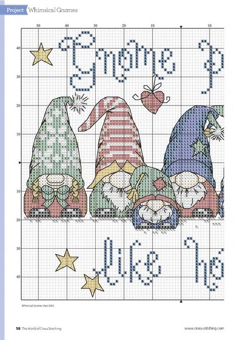 #gnomes #CrossStitich #chart1 Cross Stitch Fairy, The World Of Cross Stitching, Holiday Cross Stitch, Xmas Cross Stitch, Pola Kristik, Cross Stitch Needles, Cross Stitch Bookmarks, Gnome Patterns, Diy Cross Stitch