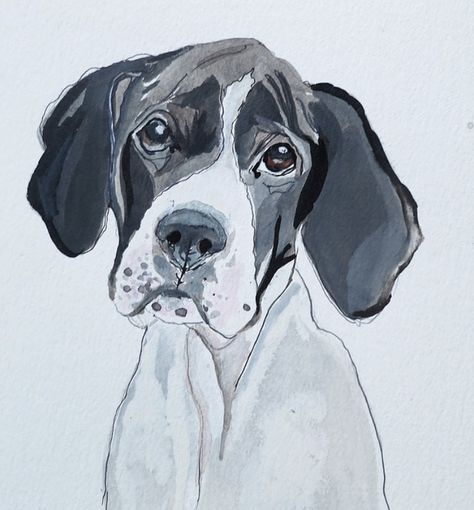 Pointer Painting, English Pointer Dog, Folk Art Animals, Painted Dogs, Animals To Paint, Dog Portraits Painting, Portraits Painting, English Pointer, German Shorthair