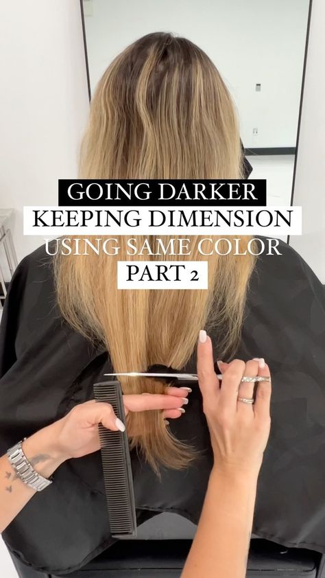 Drop Root Brunette, Toning Brunette Hair Before And After, Base 7 Hair Colour, How To Add Brown To Blonde Hair, Brown Hair Going Darker, Box Hair Color Ideas For Brunettes, Color Melt With Money Piece, Transition Back To Brunette, Toner Before And After Brunette