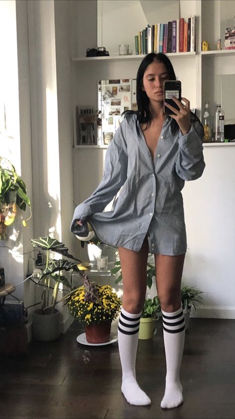 Big Shirt Pajamas Aesthetic, Big Shirt Aesthetic, Sofia Dirado, Kane Trilogy, Pajamas Aesthetic, Mirror Shot, Dream Live, Pajama Outfits, Big Shirt