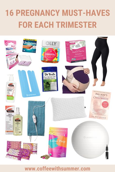 Essentials For Pregnant Women, Pregnant Must Haves First Time Moms, Third Trimester Essentials, Second Trimester Essentials, Second Trimester Gift Basket, 2nd Trimester Must Haves, Pregnancy Travel Essentials, First Trimester Gift Ideas, Third Trimester Must Haves