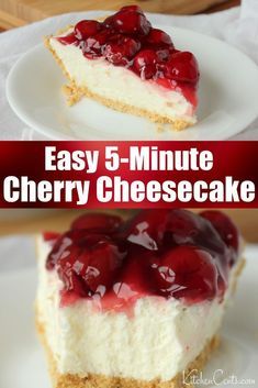 Dense Cheesecake, Easy Cheesecake Recipe, No Bake Cherry Cheesecake, Easy No Bake Cheesecake, Cheesecake Recipes Classic, Cheesecake Lovers, Cheesecake Dessert, Cookie Recipes Unique, Cake Recipes Easy Homemade