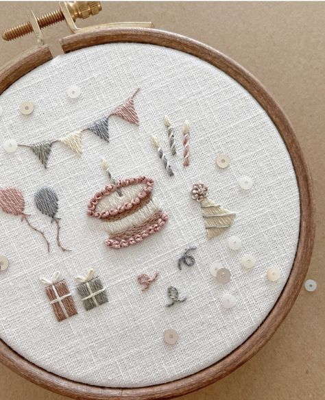 Birthday Embroidery Ideas, Lilly Embroidery, Embroider Ideas, Simple Hand Embroidery Patterns, Diy Embroidery Designs, Embroidery Template, Basic Embroidery Stitches, Baby Embroidery, Hand Embroidery Projects