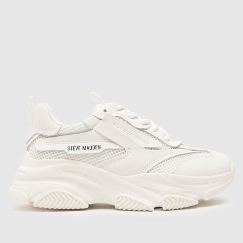 Steve Madden white possession Girls Junior Trainers Steve Madden Trainers, Chunky Shoes Outfit, Steve Madden Outfit, Pink Cottagecore Dress, Steve Madden Possession, White Steve Madden, Pink Cottagecore, Steve Maddens, Xmas Wishlist