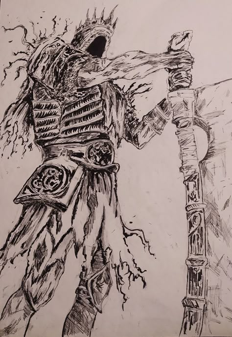 Dark Souls Boss Concept Art, Dark Souls Sketch, Dark Souls Drawing, Dark Souls Bosses, Yhorm The Giant, Knight Sketch, Soulsborne Art, Dark Souls Concept Art, Boss Tattoo