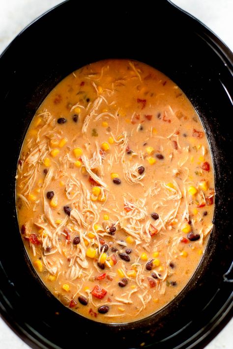 Slow Cooker Creamy Chicken Tortilla Soup Tortilla Soup Crockpot, Mexican Soups, Chicken Tortilla Soup Crock Pot, Slow Cooker Chicken Tortilla Soup, Creamy Chicken Tortilla Soup, Chicken Tortilla Soup Easy, Slow Cooker Creamy Chicken, Chicken Tortillas Soups Recipe, Tortilla Soup Recipe