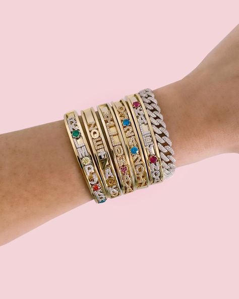 Multi Gemstone Bracelet, Dope Jewelry, Classy Jewelry, Bangle Bracelets With Charms, Funky Jewelry, Stacked Jewelry, Jewelry Lookbook, Pretty Stuff, Dainty Bracelets