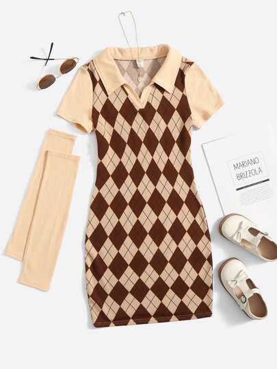 New Collection Online| SHEIN Australia Argyle Print, Teen Girl Dresses, Cute Dress Outfits, Cute Preppy Outfits, Tween Outfits, Simple Trendy Outfits, Really Cute Outfits