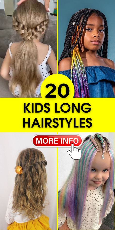 Chic Kids Long Hairstyles: Curly, Straight & School-Ready Looks Kids Long Hairstyles, Straight Or Curly Hair, High Ponytail Braid, Childrens Hairstyles, Picture Day Hair, Girls Hairstyles Easy, Hairstyles 2024, Chic Kids, Hair Guide