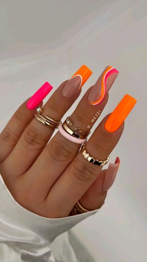 Shop now contact us Whatsapp: 03023252848 Ideas Nails Summer 2023, Trendy Summer Nails 2023 Coffin, Long Nail Summer Ideas, Summer Nails 2023 Neon Colors, Acrylic Nail Summer Designs, Bright Cute Nails, Square Acrylic Nails Bright Colors, Summer Nails 2023 Bright Colors, Summer Nails Trendy Coffin