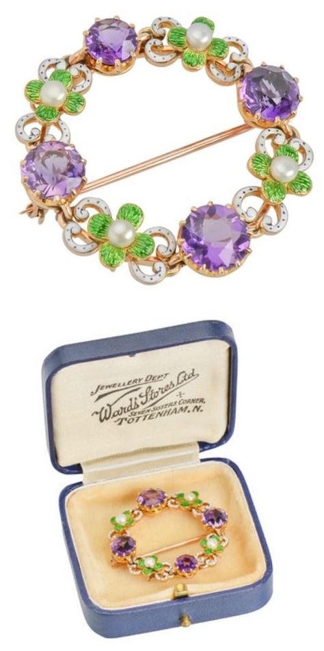 An amethyst, enamel, and pearl suffragette brooch - a rare, genuine example of suffragette jewelry. From The Three Graces. Suffragette Jewellery, Engagement Rings Silver, Suffragette Movement, Suffrage Movement, Women's Suffrage, Horn Pendant Necklace, Pure Gold Jewellery, The Three Graces, Brave Women