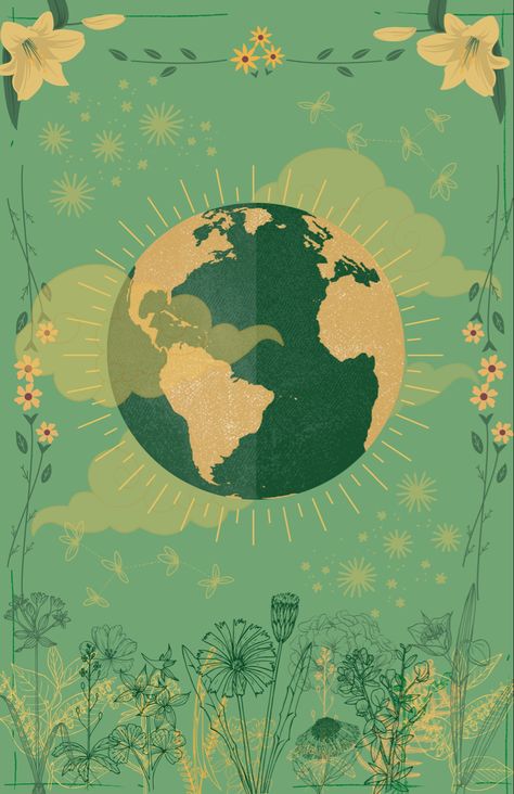 Afforestation Poster, Enviormental Posters, Environment Sustainability Aesthetic, Sustainability Wallpaper, Sustainability Poster Design, Ecosystem Illustration, Ecology Aesthetic, Earth Collage, Ecology Illustration