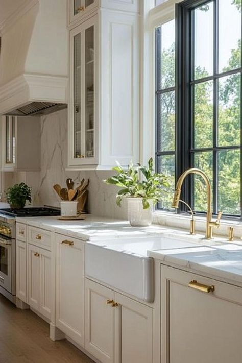 2025 Kitchen Color Ideas + Best White Paints for Kitchen Cabinets – jane at home Best White Cabinet Color, Putty Cabinets Kitchen, Taupe Of The Morning Cabinets, Pashmina Kitchen Cabinets, Ivory Kitchen Cabinets Color Palettes, Kitchen Cabinet Colors For 2024, Warm White Kitchen Cabinets, Warm White Cabinets, Beautiful Kitchens White