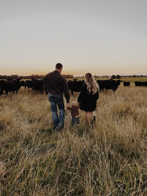 Family Pictures In Cow Pasture, Western Style Family Photoshoot, Cattle Family Pictures, Cow Pasture Photoshoot, Family Cowboy Photoshoot, Family Photos With Cows, Western Family Pictures With Kids, Family Country Photoshoot, Country Family Pictures