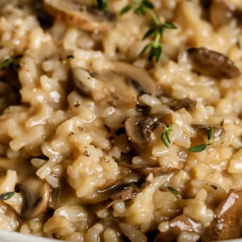 Instant Pot Mushroom Risotto, Kale Risotto, Easy Rice Side Dishes, Mushroom Kale, Mushroom Risotto Recipes, Homemade Chicken Stock, Spend With Pennies, Mushroom Risotto, Risotto Recipes