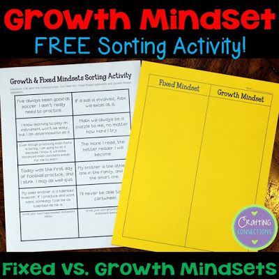 Growth vs. Fixed Mindsets... A FREE Sorting Activity! University Success, Growth Mindset Elementary, Growth Mindset Statements, Growth Mindset Vs Fixed Mindset, Growth Mindset Resources, Teaching Growth Mindset, Mindset Activities, Growth Mindset Activities, Fixed Mindset