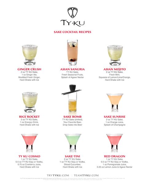 TY KU Sake Cocktail Recipes Sake Drinks Cocktails, Japanese Cocktail Bar, Japanese Cocktails Recipes, Asian Cocktails Recipes, Sake Cocktail Recipes, Sake Drinks, Soju Cocktails, Asian Cocktails, Sake Cocktails