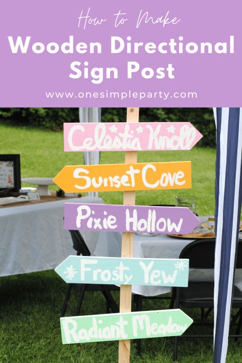 Diy Directional Sign Post, Wooden Sign Posts, Direction Sign, Christian Homemaking, Fairy Tea Parties, Adventure Baby Shower, Camping Parties, Western Parties, Camping Birthday