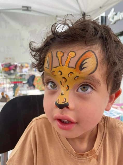 Giraffe Face Painting, Simple Face Paint, Easy Face Painting Designs, Animal Face Paintings, Festival Face Paint, Face Painting For Boys, Face Paint Ideas, Face Painting Tutorials, Festival Face