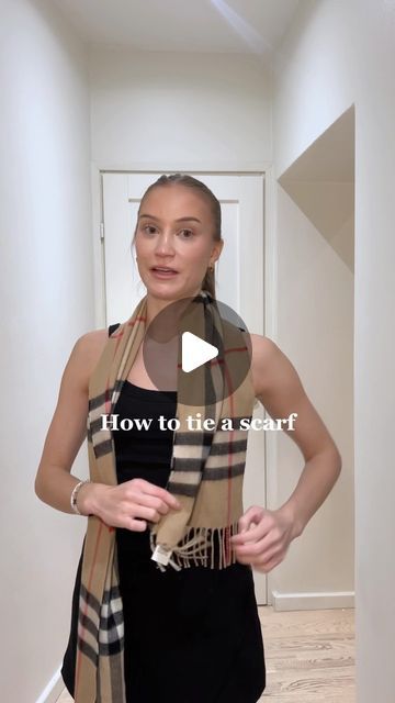 Maija Margaret | How to tie a scarf *detailed version* 🤍 SO many of you asked for a slower version so I hope this helps | Instagram How To Do A Scarf, How To Style Square Scarf, How To Tie Long Scarf, Different Ways To Tie A Scarf, Tie A Scarf Around Your Neck, Tie Scarf How To Neck Scarves, How To Wrap A Scarf, How To Tie Scarf Around Neck, Different Ways To Wear A Scarf