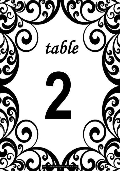 Free Swirls printable DIY Table Numbers - Free Table Numbers Number Template Printable, Vintage Reception, Wedding Freebies, Table Planner, Wedding Reception Guest, Diy Table Numbers, Table Number Template, Wedding Table Numbers Template, Wedding Table Numbers Printable