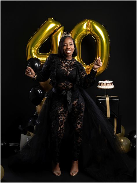 Birthday Shoot Ideas For Women, Birthday Photoshoot Outfit Ideas, 40th Birthday Photo Shoot Ideas, 40th Birthday Photo Shoot, 40th Birthday Photoshoot, Theme Photoshoot Ideas, Outfit Ideas Baggy, Women Black Dress, Outfit Ideas For Black Women