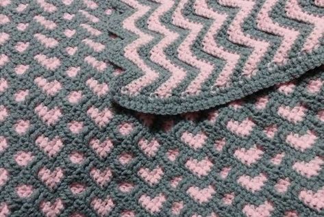 Sweetheart Ripple - Free Pattern Ripple Afghan Pattern Free, Ripple Afghan Pattern, Ripple Crochet, Ripple Afghan, Crochet Stitches For Blankets, Creative Crochet, Crochet Baby Blanket