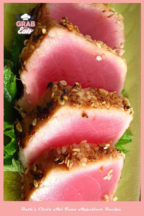 Ruth'S Chris Ahi Tuna Appetizer Recipe Frozen Ahi Tuna Recipe, Ahi Tuna Appetizer, Sauce For Tuna Steak, Seared Ahi Tuna Recipe, Papaya Salsa, Ruths Chris, Ahi Tuna Steak Recipe, Tuna Sauce, Tuna Appetizer