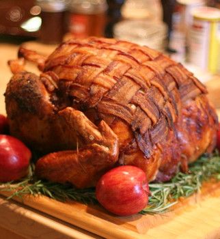 Bacon Wrapped Turkey, Turkey Bacon Wrap, Herb Roasted Turkey, Food Coma, Thanksgiving Food, Thanksgiving Feast, Roasted Turkey, Bacon Wrapped, Holiday Cooking