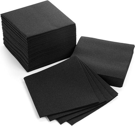 Amazon.com | AH AMERICAN HOMESTEAD Cocktail Napkins-Disposable Beverage/Bar Napkins-Black Linen-Like Square Napkins-Eco-Friendly & Compostable-Everyday Use, Party or Wedding 4.75inch x 4.75inch (100 Count, Black): Cocktail Napkins Setting Up A Bar, Bar Napkins, Home Cocktail Bar, Beverage Bar, Paper Umbrellas, Light Rum, Custom Cocktails, Bar Black, Cocktail Club