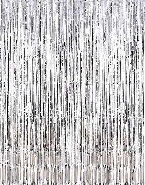 Amazon.com : 2 Pcs 3.2ft x 8.2ft Shiny Silver Metallic Tinsel Foil Fringe Curtains Photo Booth Backdrop for Birthday Wedding Holiday Celebration Bachelorette Party Decorons (Silver) : Electronics Tinsel Curtain, Party Photo Booth Backdrop, Fringe Curtains, Disco Party Decorations, Foil Curtain, Led Curtain Lights, Party Photo Backdrop, Photo Backdrop Wedding, Fringe Backdrops