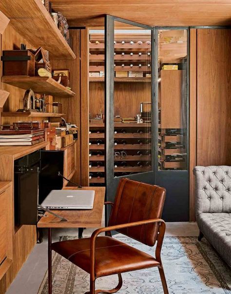 Super Chic & Stylish Wine Room, Wine Cellar and Wine Storage Ideas Storage In Office, Cellar Office, Masculine Decor, Under Stairs Cupboard, Man Room, Understairs Storage, Stair Storage, Wine Room, Wine Storage