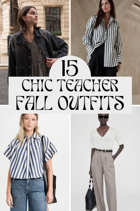 15 Gorgeous, Easy Fall Teacher Outfits Fall Teacher Outfits 2024, Teacher Casual Outfits, Comfortable Teacher Outfits, Fall Teacher Outfits, Teacher Outfits Fall, Teacher Wardrobe, Teacher Outfit, Teacher Style, Teacher Outfits