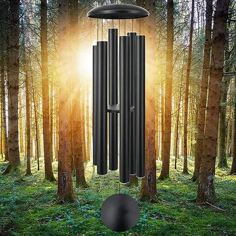 ♪60 Inch large Wind Chimes - The longest tube of the large wind chimes is 33.6 Inch,diameter is 10 Inch.6 aluminum powder-coated tubes,every metal tube of this large wind chime is hand-tuned by our professional tuning experts to achieve a superior musical performance.Heavy duty nylon cording high density striker for a clear tone and resonances. ♪Wind chimes deep tone -The beauty of Astarin’s wind chimes joins the Deep Tenor and Bass sounds.The sound is rich,deep tone and relaxing thanks to exper Outdoor Wind Chimes, Deep Tone Wind Chimes, Metal Wind Chimes, Large Wind Chimes, Musical Performance, Memorial Wind Chimes, Patio Balcony, Garden Yard, Balcony Decor