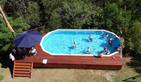 people swimming in a pool and enjoying a Sydney hot summer day Backyard Accessories, Lap Pools, Oval Pool, Pool Deck Plans, Pool Pond, Swimming Pool Decks, Pool Stuff, Above Ground Pools, Swimming Hole