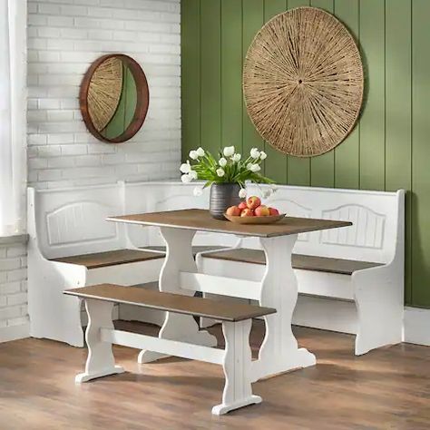 Dining Sets - Overstock Corner Bench Kitchen Table, Breakfast Nook With Storage, Corner Dining Table, Kitchen Nook Table, Seating In Kitchen, Tiny Dining Rooms, Breakfast Nook Bench, Corner Bench Dining Set, Bench Seating Kitchen