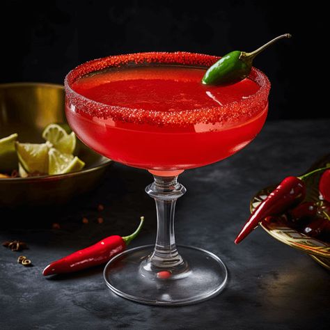 The Lick My Chili cocktail is a fiery blend of sweet and spicy. The chili-infused tequila gives it a strong, spicy kick, while the sweet agave nectar and lime juice balance it out with a refreshing tanginess. The result is a bold, robust cocktail with a lingering heat that tantalizes the taste buds. Spicy Tequila Cocktail, Chili Cocktail, Spicy Cocktails, Ski Attire, Infused Tequila, Drink Ingredients, Spicy Drinks, Spicy Cocktail, Coctails Recipes