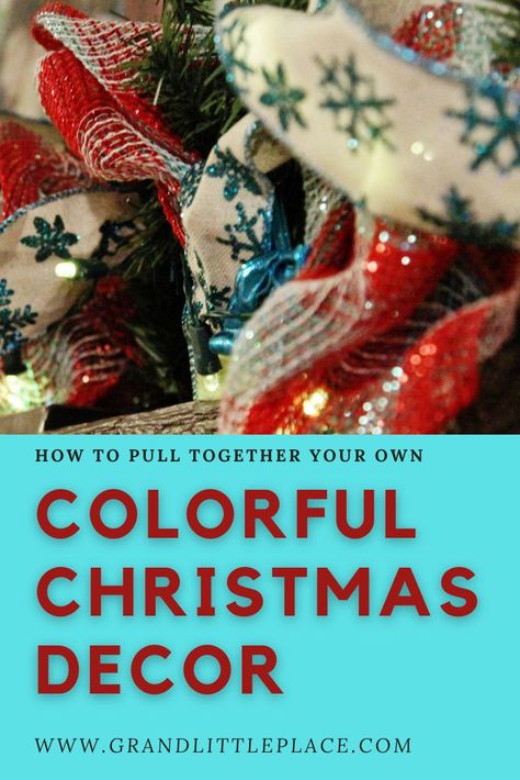 Red and Teal Christmas Decor Inspiration Teal Red And Green Christmas Decor, Teal And Red Christmas Decor, Teal Christmas Decor, Colorful Christmas Decor, Turquoise Christmas Tree, Turquoise Color Scheme, Teal Christmas, Ranch House Decor, Turquoise Christmas