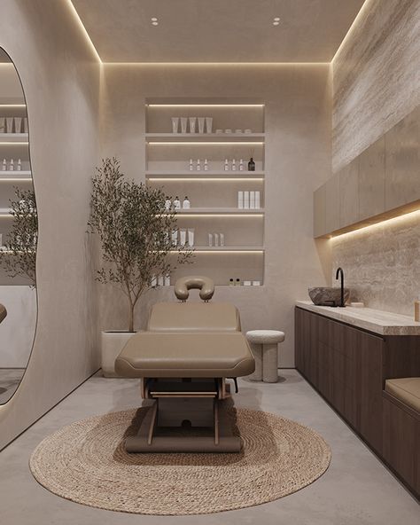 Beauty space :: Behance Skincare Salon Design, Facial Studio Decor, Brow Artist Room Ideas, Salon Suite Decor Esthetician, House Esthetics, Brow Salon Ideas, Spa Room Ideas Estheticians, Beauty Esthetics, Spa Room Ideas