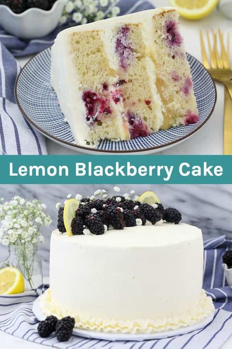 Lemon Blackberry Cake, Mascarpone Whipped Cream, Lemon Cupcake Recipe, Blackberry Dessert, Blackberry Cheesecake, Lemon Cakes, Moist Lemon Cake, Blackberry Cake, Blackberry Recipes