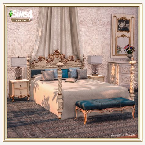 Tuscany Set Part I - Winner9 x Cowbuild 🌺 | Winner9 sur Patreon Ts4 Canopy Bed Cc, Sims 4 Royal Nursery Cc, Sims4 Cc Royal Furniture, Sims 4 Castle Furniture Cc, Sims 4 Neoclassical Cc, Sims 4 Cc Rococo Furniture, Sims 4 Royal Cc Furniture Patreon, Cowbuild Sims 4 Cc, Sims 4 Royal Bedroom