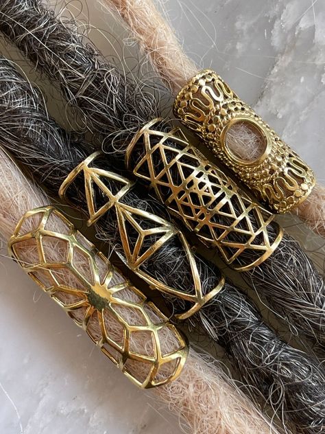 Dreads Accessories, Shiney Things, Dread Lock, Hair Cuff, Braided Dreadlocks, Dread Accessories, Beard Beads, Dreadlock Jewelry, Buddhist Jewellery