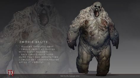 ArtStation - Zombie Brute Concept Art Brute Concept Art, Zombie Concept, Diablo Art, Zombie Monster, Zombie Art, D D Monsters, Cool Monsters, Blizzard Entertainment, Alternate History