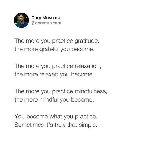 Cory Muscara on Instagram: "There’s a famous quote by the Buddha, “Whatever one frequently ponders, that becomes the inclination of the mind.” As our understanding of neuroplasticity grows, this quote is now being thrown around by neuroscientists. Yes, there are many things that go into our personal growth, and many variables that can complicate the process. But for most qualities of mind we’re looking to develop, we can make a lot of headway by simply practicing them, over and over. This is Psychology Courses, Things That Go, Train Your Mind, Zen Meditation, Positive Psychology, The Buddha, Practice Gratitude, Famous Quotes, The Mind