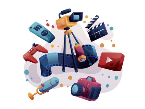 Multimedia Illustration 02 by Unblast on Dribbble Multimedia Design Illustration, Multimedia Illustration, Character Flat, Newspaper, Global Community, Creative Professional, Illustration Design, Mural, Memes