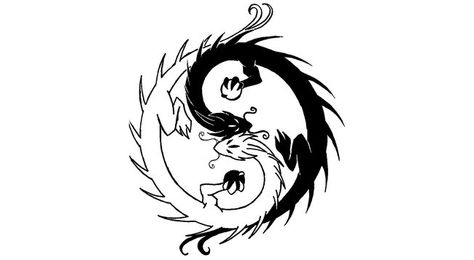 dragon yin yang Dragon Yin Yang Tattoo, Dragons Tattoo, Ying Yang Tattoo, Tattoos Pinterest, Small Dragon Tattoos, Yang Tattoo, Genos Wallpaper, Chinese Dragon Tattoos, Kunst Tattoos