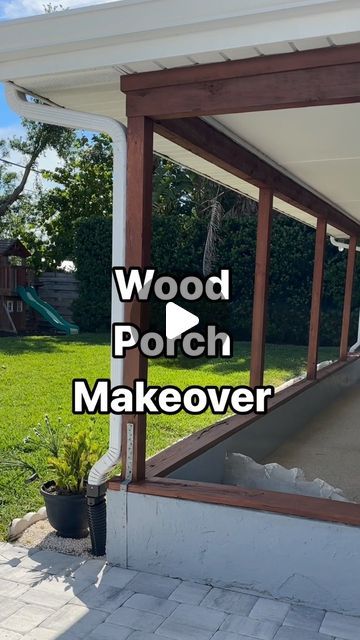 Ashley French | DIY & Home Reno on Instagram: "Our wood porch makeover is complete thanks to @thompsonsWSeal! #TWSPartner This wood desperately needed some love and attention and with just one coat of Thompson’s WaterSeal Semi-Transparent Wood Sealer, we’ve added a rich color plus long lasting protection. This wood sealer protects our wood from sun and water damage and gives the wood a mold and mildew resistant finish. The best part is that the whole process is easy and beginner-friendly! #ThompsonsWaterSeal #Waterproofing #OutdoorProject #ExteriorDesign #WoodStaining" Porch Post Makeover, Panels Design, Wood Porch, Wood Sealer, Porch Posts, Porch Doors, Porch Makeover, Diy Porch, Wood Post